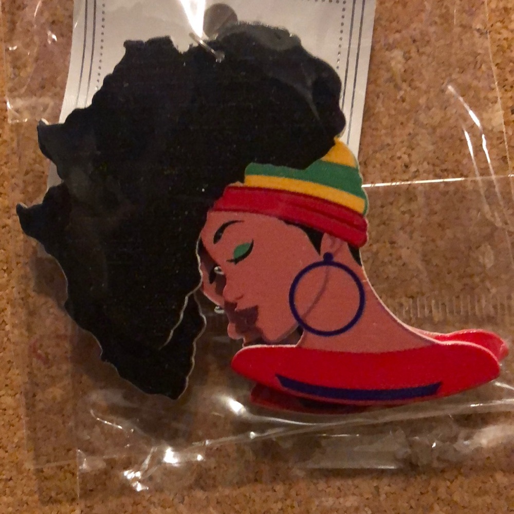 African inspired wooden earrings.